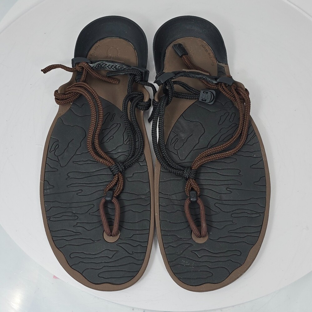Xero Aqua Cloud Men 14 Barefoot/Minimalist Sandals - Brown/Black Strappy Thongs
